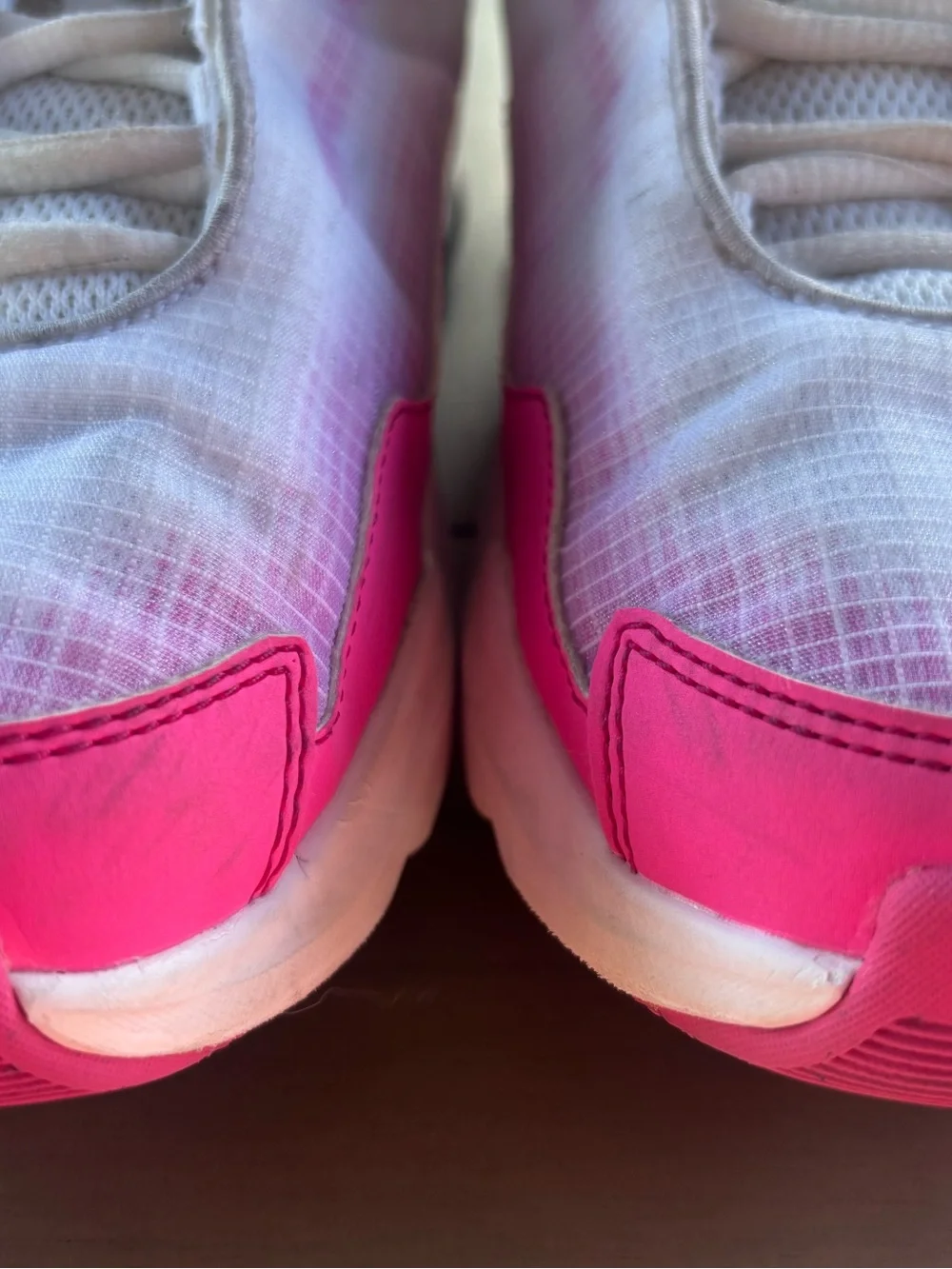 Nike White and Hot Pink Air Max Sneakers